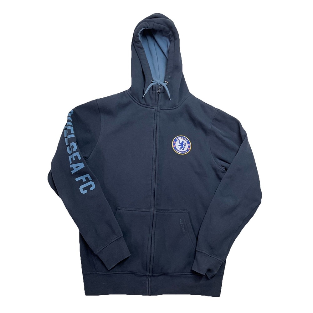 Chelsea Men's Blue Long Sleeve Full Zip Up Hooded Sweater Size M